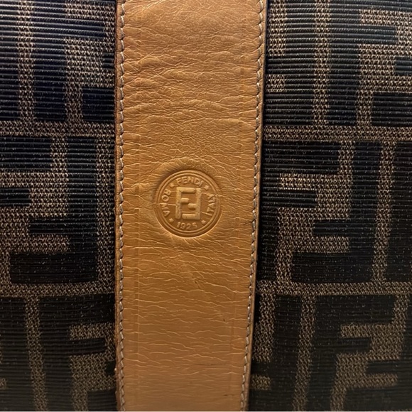 🎀Vintage Fendi Brown and Black Monogram Coated Canvas Bag - Picture 3 of 13